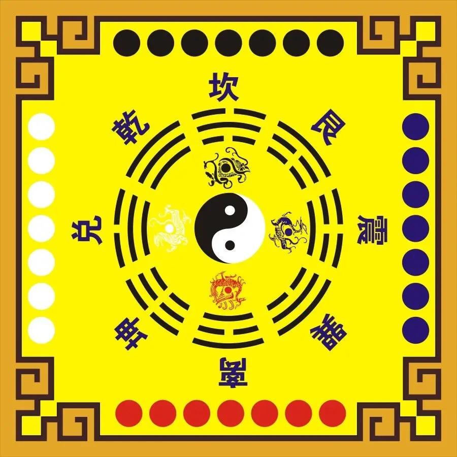 Taoistisches Tai Chi Bagua Teppich Meditationskissen Zen Matte Gang Decke Anti-Rutsch Chinesisches Wohnzimmer Übung 60X60cm
