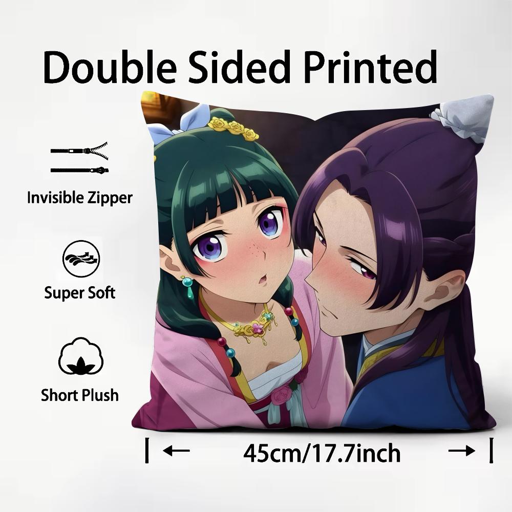 

TThe ApothecaryY Diaries AnimeCushion Cover Plush Fabric Soft DoubleSided Printed Sofa Warm Winter Home Child Gift Pillow Case 30x30cm