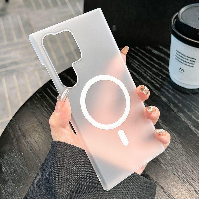 Frosted Transparent Case Suitable for Samsung S25 Ultra Magnetic Phone Case S24plus Heat Dissipation Protective Case S23 Trendy