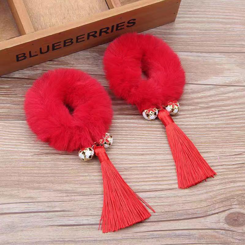 Girls' Bun Hairstyle Red Bow Hair Clip – Princess Headwear Accessory for Women & Children