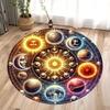 Twelve Planets Bohemian Style Circular Printed Carpet Dreamy Universe Anti Slip Pad Home Decoration