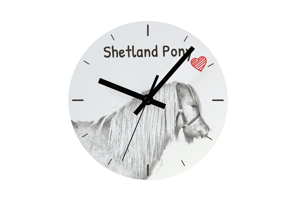 Shetland Pony – Wall clock with a horse, shelf clock with a print | Art-Dog