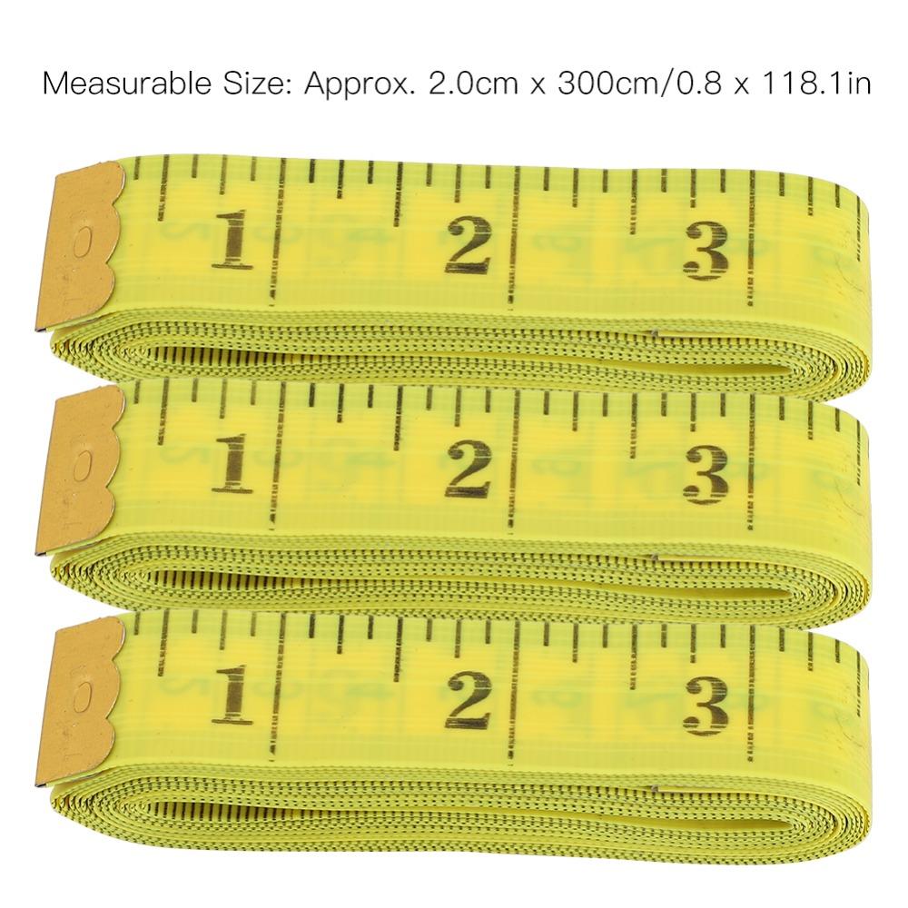 10Pcs Double Scale Soft Tape Measure Yellow Tailor Cloth Ruler For Weight Loss