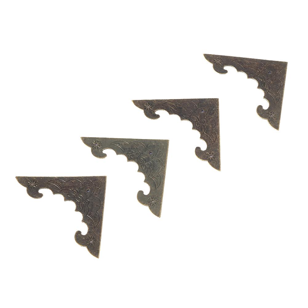 12 buc Cutie Lemn Cutie Cadou Bijuterii Protecții Decorative de Colț Bronz Acoperire Margine Protecție S