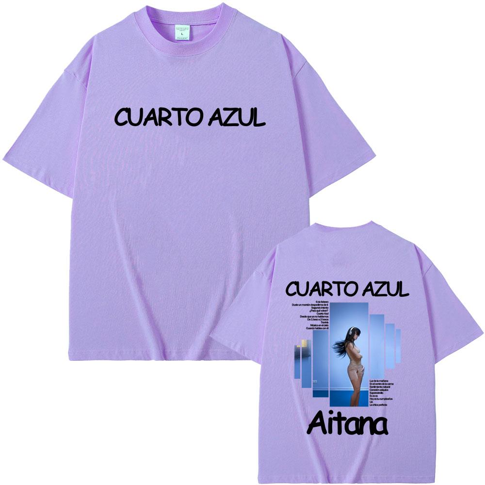 Singer Aitana Cuarto Azul Album Graphic T Shirt Men Women Fashion Aesthetic Short Sleeve Tshirt Cotton Casual Oversized Tshirt