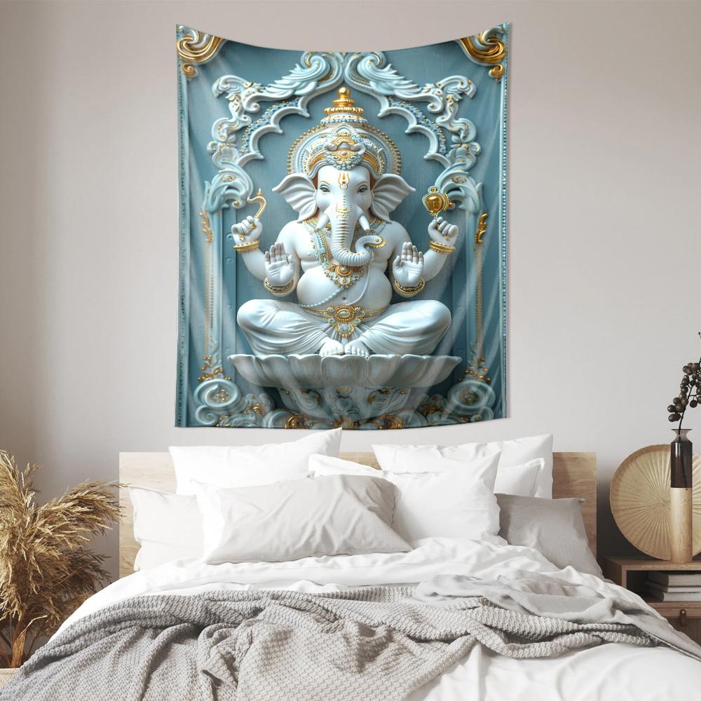Elegant Ganesha Tapestry  Beautiful Art Wall Hanging Essential Home Decor