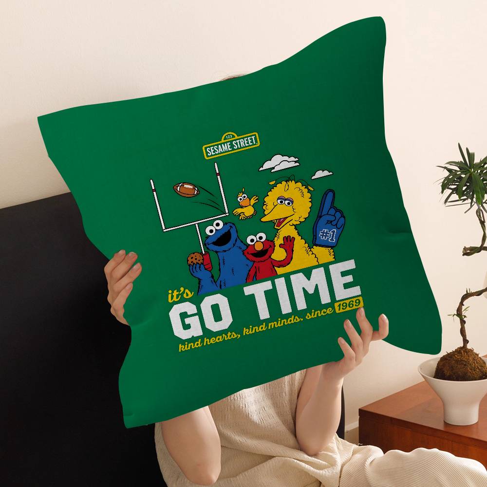 S-Sesame S-Street Cartoon Cushion Cover Car Throw Pillow Case For Sofa Car Christmas Gift 40x40cm 45x45cm
