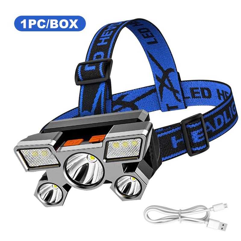 

Светодиодный рабочий фонарь с пятью отверстиями, четырьмя режимами освещения, поддержкой зарядки через USB и индикатором зарядки синий