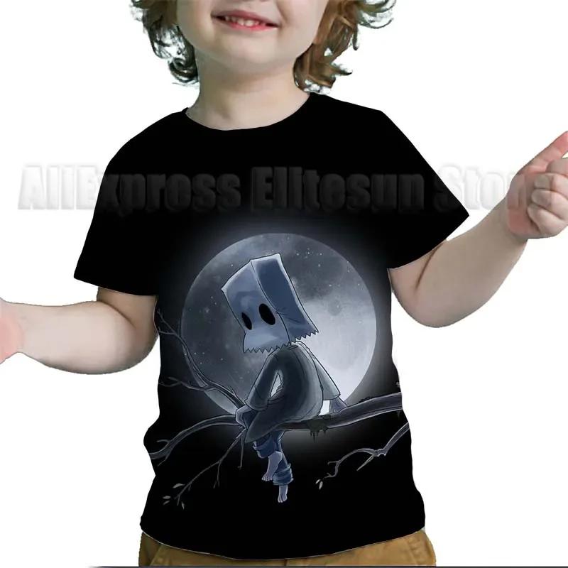 Summer Kids Little Nightmares 2 T-shirts Children Cartoon Anime 3D T Shirts Boys Girls Teens Toddler Tshirts Tee Tops