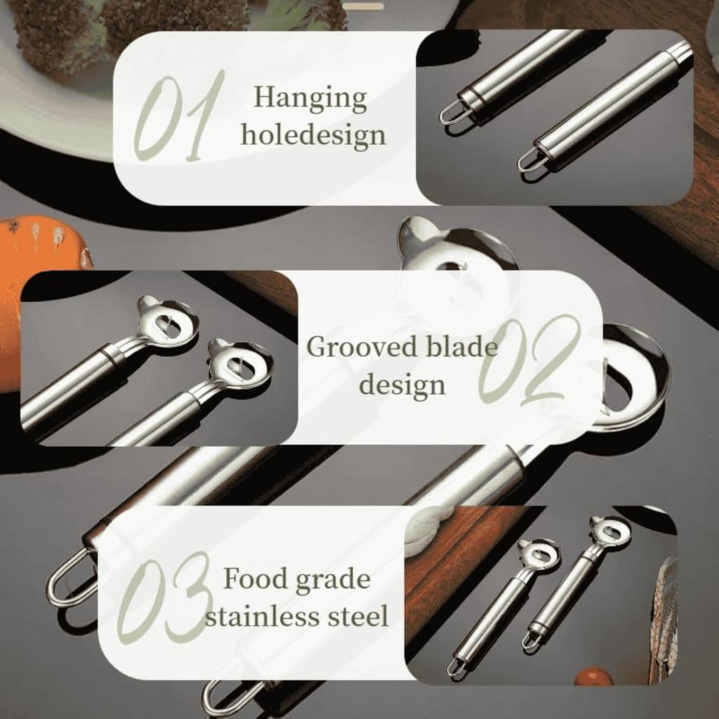 3 Pack Stainless Steel Cactus Peeler Spoon – Multi-Function Vegetable & Fruit Peeler for Nopales, Potatoes & Kitchen Use – Practical Tool for