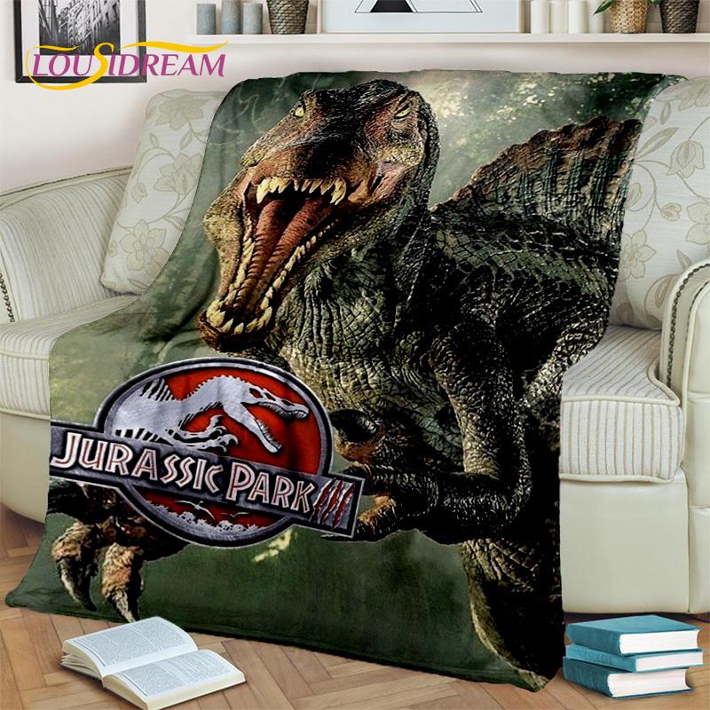 Jurassic Park Dinosaur 3D Cartoon Blanket,Flannel Throw Blanket for Home Bedroom Bed Sofa Picnic Office Hiking Leisure Nap Gift