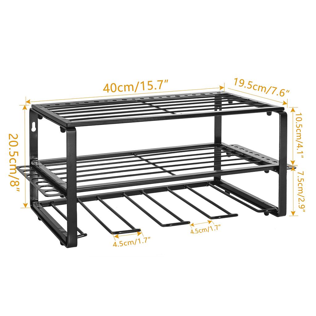 Rxakuded Power Tool Storage Cabinet for Power Tools and Iron Tool Multifunctional for Power Tools and Drills Drills, 3-Tier Wall-Mounted Storage,