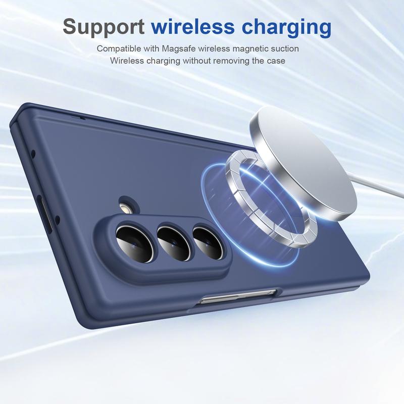Hinge Protective Magnetic Phone Case for Samsung Galaxy Z Fold 7 6 5 4 3 5G for Magsafe Fold7 Fold6 with Screen Protector Cover