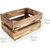 Caisse en Bois - CREATIVE DECO - Lot de 3 - 30 x 20 x 15 cm - Bois Flammé - Rangement Vintage