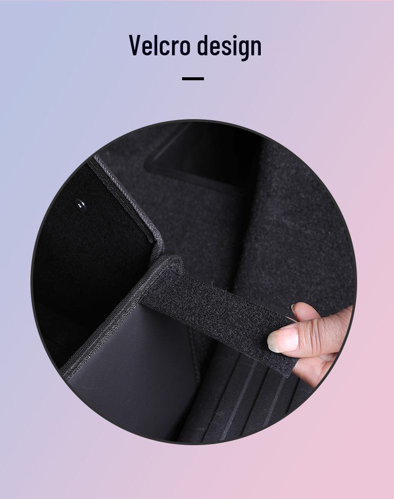 Car Leather Interior Organizer: Large Capacity Folding Trunk Storage Box