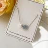 Sterling Silver Necklace Pearl Elegant Blue Clear Dazzling Classic for Women Girl Jewelry Gift Dropshipping Wholesale