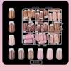 108pcs Mixed Color Fake Nail Almond Coffin Press On Nails New French False Nail  DIY