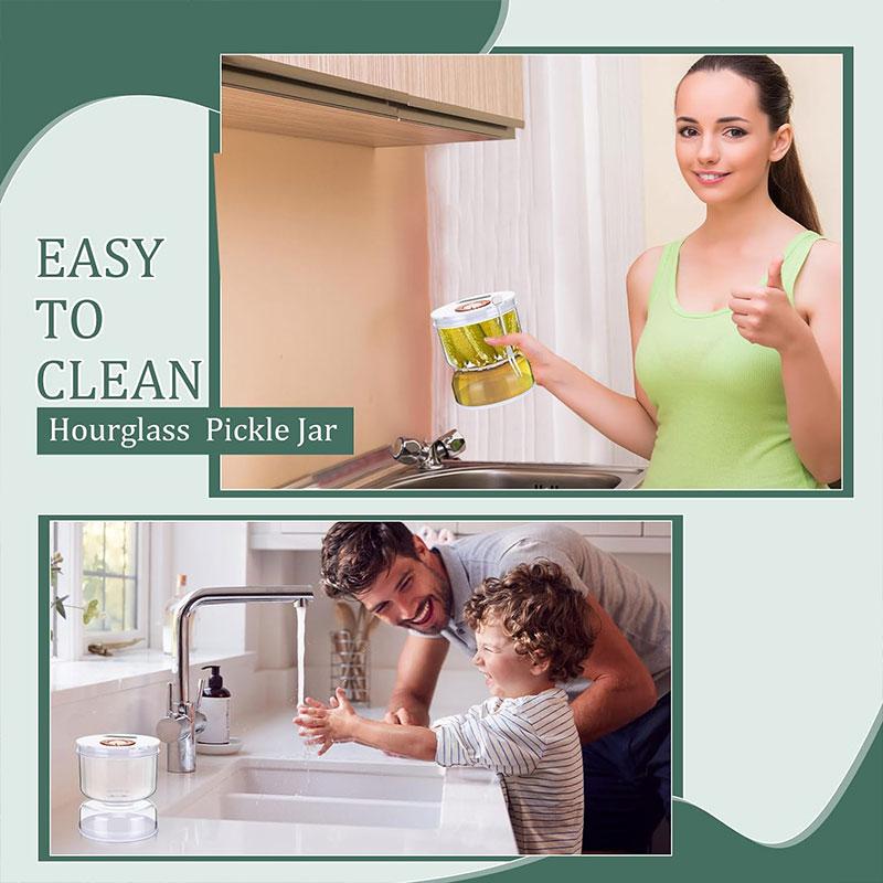 800ml Sklenice na okurky s cedníkem Výklopný Dávkovač na suché a mokré Okurková Nádoba Kuchyňský Nástroj na oddělování šťávy