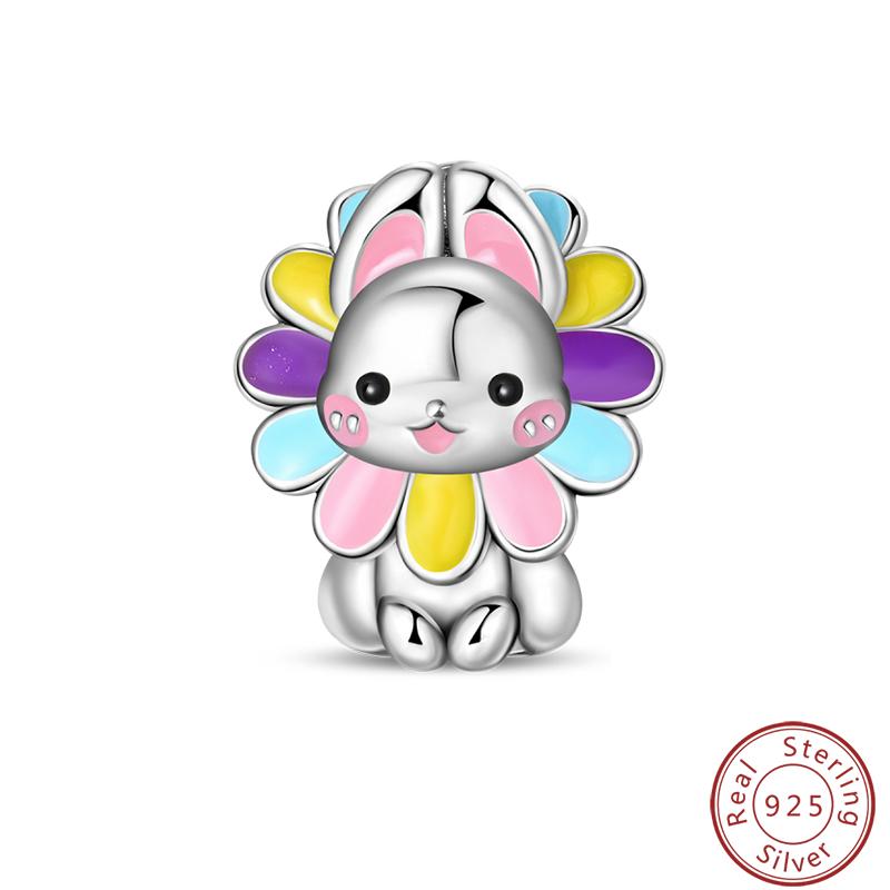 Sweet Copper Princess Dress Rabbit Koala Rainbow Horse Cat Charms Beads 3Mm Diy Fine Jewelry Gifts