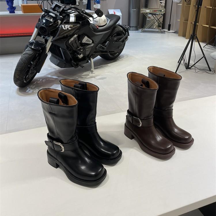 Fashion 2025 Women Long Boots Thick Sole Ladies Zipper Knight Flats Heel Boots Fashion Knee-high Boots Keep Warm Plush Winter Shoes