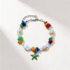 Holiday Ocean Charm Female Multicolor Chips Shell Starfish Pendant Adjustable Bracelet Silver Color Wedding Jewelry For Women