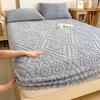 3D Embossed Velvet Bed Cover Thick Warm Plush Fitted Bed Sheet Non-Slip Elastic Mattress Cover Velvet Taffeta Bed Cover Thicken Warm Fitted Sheet