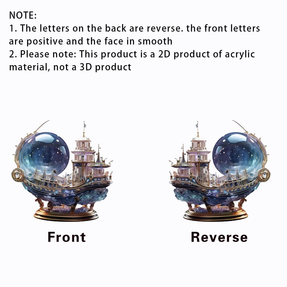 1pcs2D flat crystal pirate ship decoration ornament cruise crystal, home decoration, gift for classmates and friends