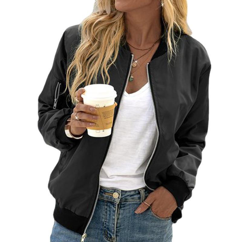 

Women s European & American Fashion Solid Color Zipper Casual Jacket - Spring 2023 3X Large