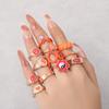Value Ring Fashion Drip Oil Sunflower Love Diamond Combination Tide 12-Piece Ring Women