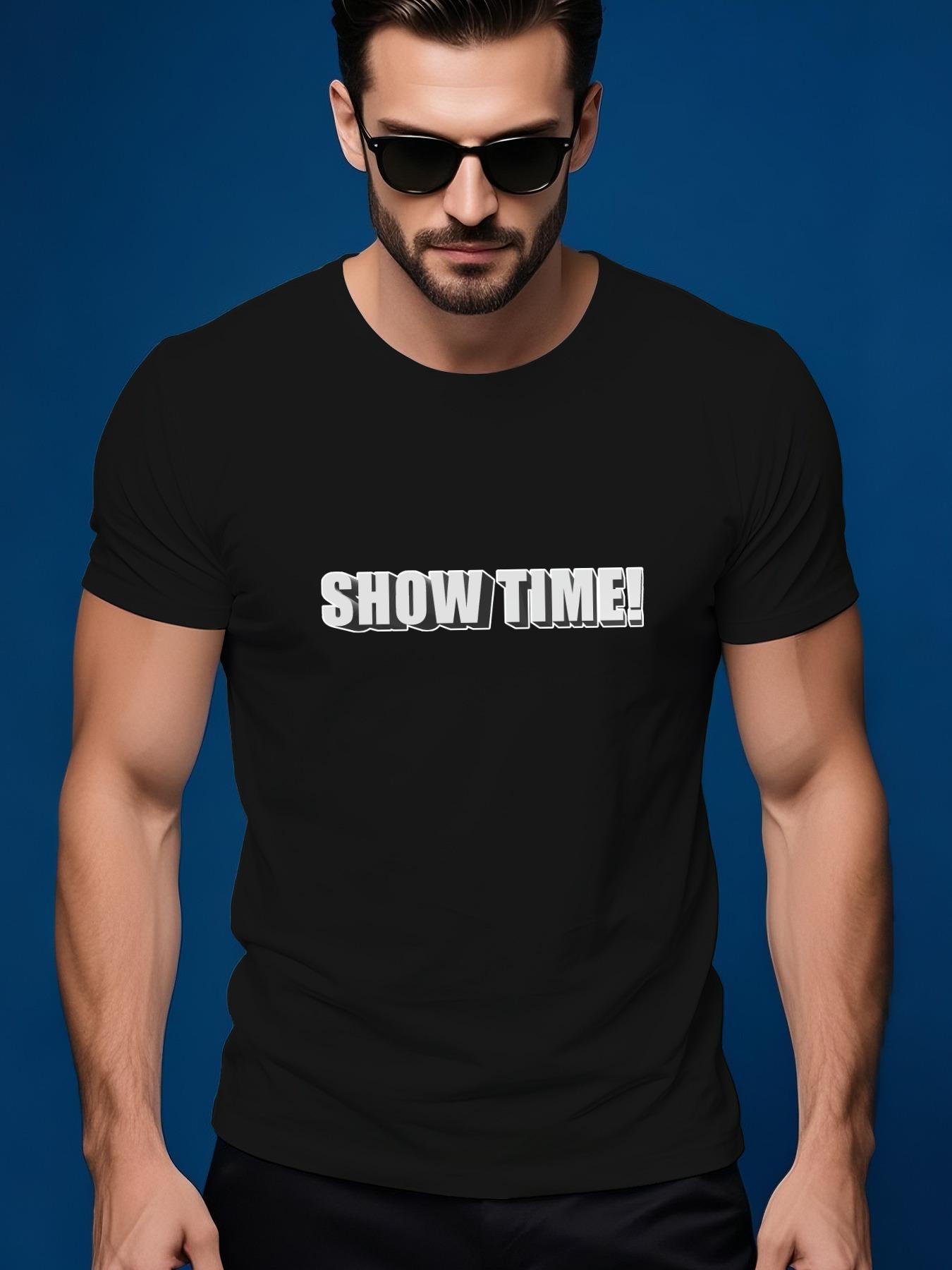 SHOW TIME! Graphic Tee - Casual Summer Short Sleeve Cre... M