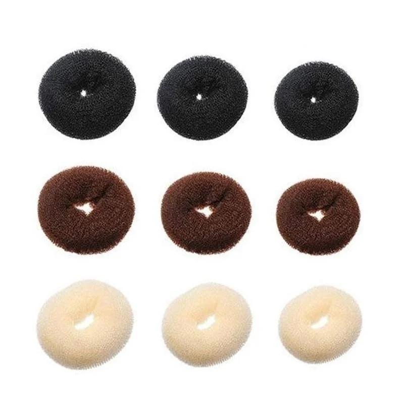 3 Pcs Stylish Hair Bag Doughnut Shape Ring Style Front Style Doughnut Tied Up To Do