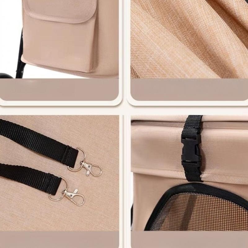 Portable Double Layer Pet Cart Lightweight Foldable Dog Cat Bags Small Pet Outdoor Cart Breathable Pet Dog Carriers Supplies