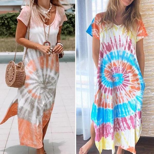plus size tie dye dress