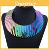 Unisex Metallic Choker Necklace With Geometric Shape And Electroplated Surface For Daily Wear And Special Occasions