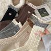 Thick Wool Socks - Suitable for Autumn and Winter. Flared Cuffs. Color Contrast. Mid-calf Length. Embroidered Hearts. Twisted Yarn Pile Socks.