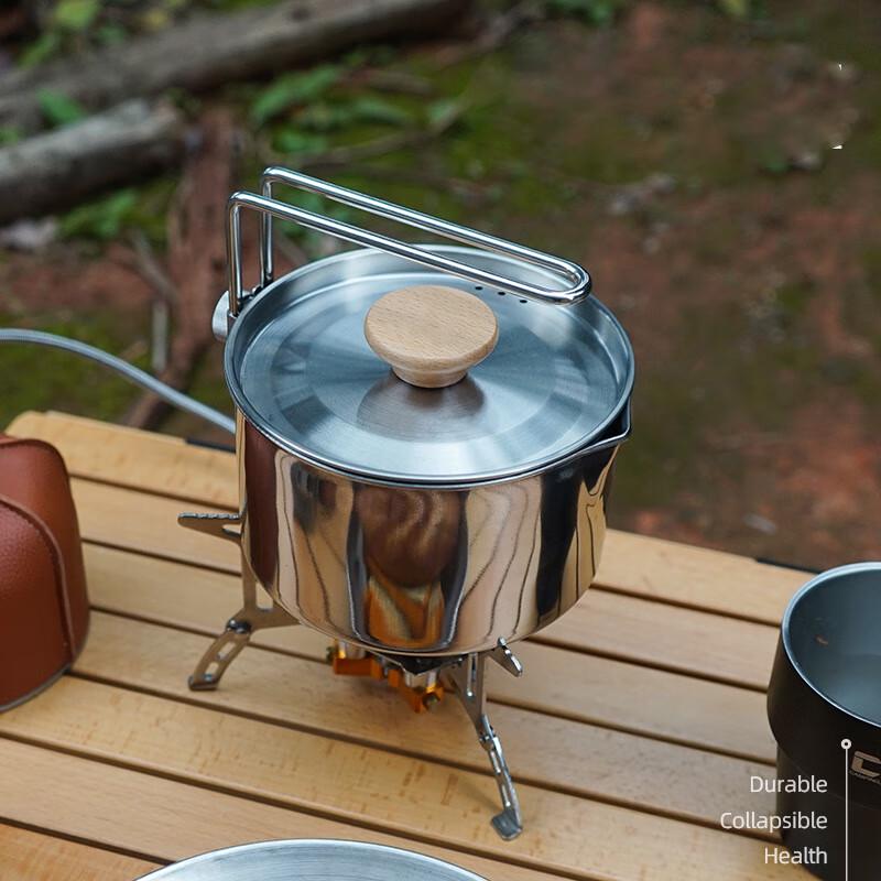 Outdoor 304 Stainless Steel Foldable Kettle & Coffee Pot