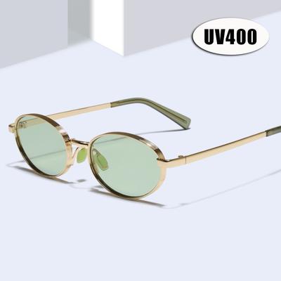 2026 New Oval Frame Sunglasses Unisex Hip-Hop Style UV400 Shades Eyewear Retro Brand Designer Popular Metal Eyeglasses