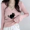 Chic Slim-Fit Retro Knitted Sweater - Women's Fall/Winter Stylish Long-Sleeve