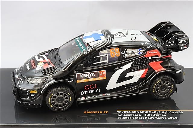 IXO Scale Toyota GR Yaris Rally1 Hybrid 2024 Safari Rally Kenya Winner Halttunen 1/43 #69 K. Rovanperä/J.