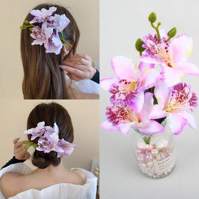 Hawaii Boemia Plajă Crin Orhidee Floare Agrafe de Păr Femei Vacanță de Vară Călătorie Barrete Ornamente de Păr Pentru Decor Nuntă Mireasă