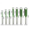 7-Piece Green Power Carbide Straight Router Bit Set - Dual-Function Slotting & Invisible Joint Cutters for Precision Woodworking