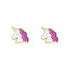 Hypoallergenic Clip On Earrings, Cute Cartoon Unicorn Rainbow Pony Pattern, Minimalist Versatile Dangle Earrings Jewelry for Young Girls