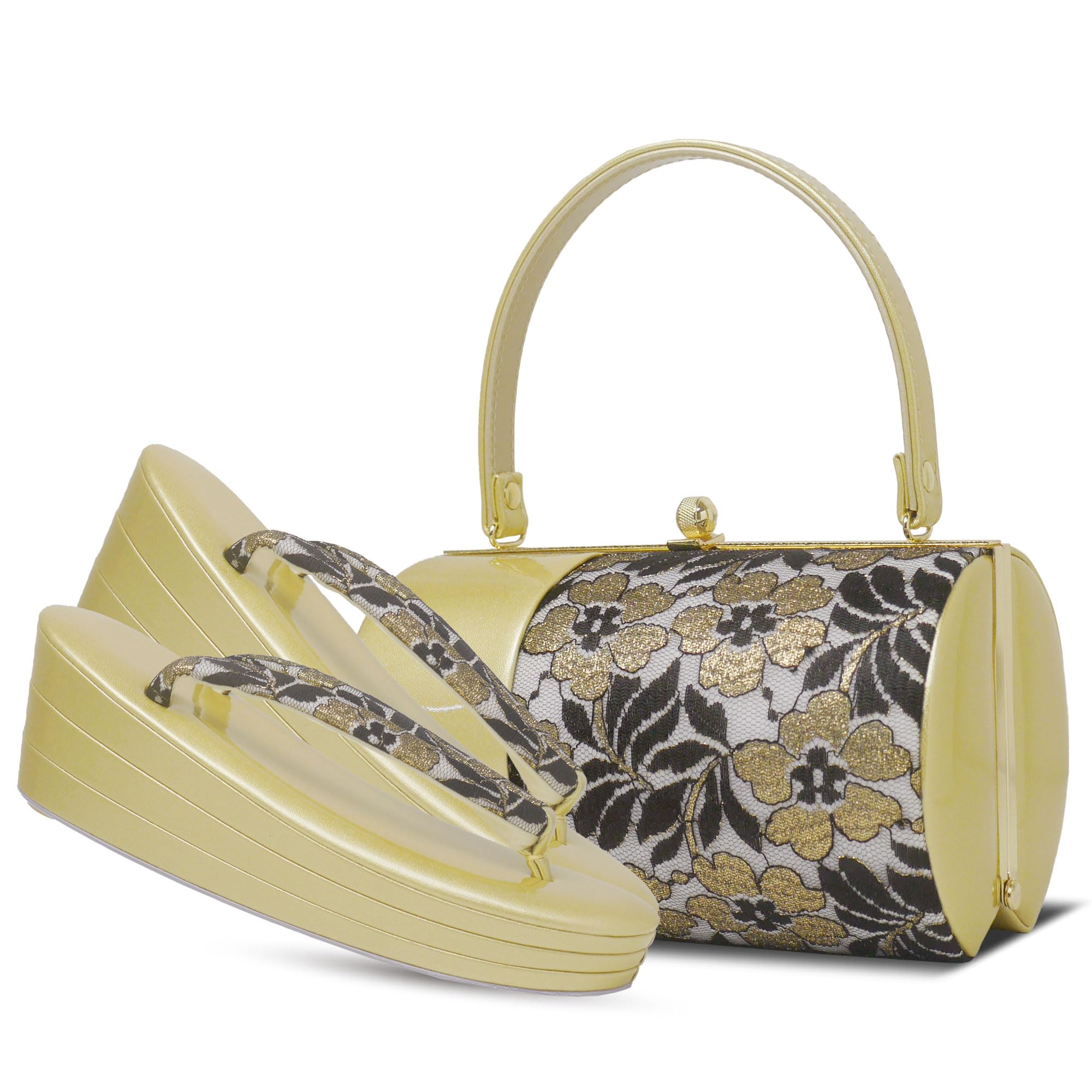 

Сандалии и сумка кружево белые [NISHIORI] набор, ткань, 3-слойная подошва, сандалии на толстой подошве, фурисодэ, золото, серебро, красный, черный, (U72-1)