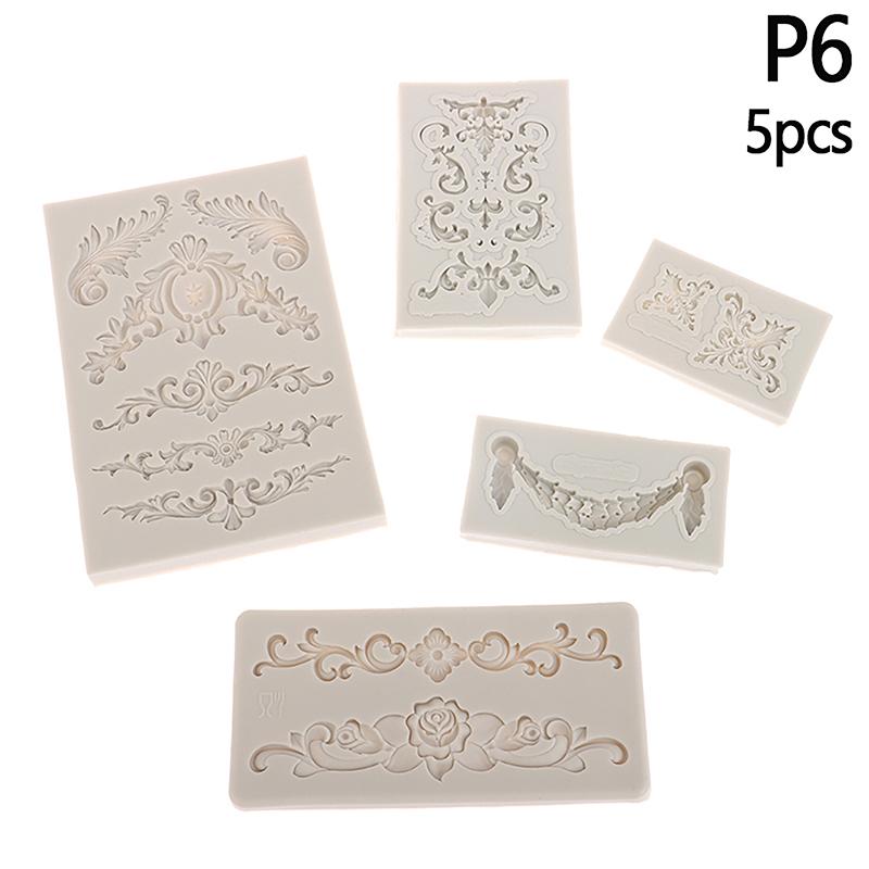 1/5Pcs Baroque Silicone Mold Diy Baroque Border Mold Baroque Silicone Mold Border Molds For Cake Fondant Trim Decoration