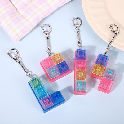Relaxing 4 Keys Fidget Keychain Key Button Stress Relief Finger Keyboard Cap Pass The Time Keycap Clicker Toy Pendant for Adult