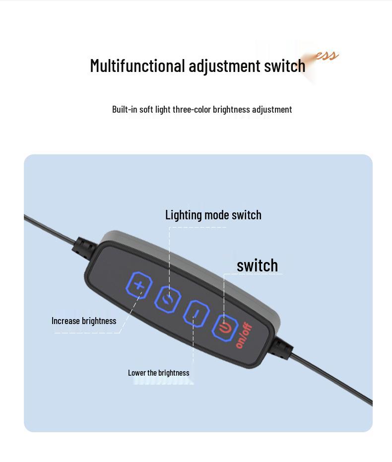 Dual-Position Carbon Steel Phone Stand with Fill Light for Outdoor Streaming