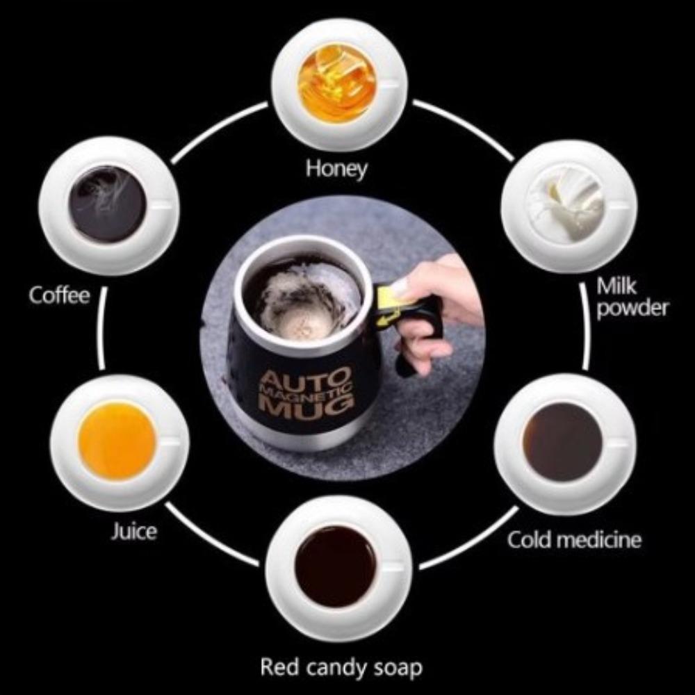 Automatic Mixing Cup Stainless Steel Coffee Blender Portable Lazy Mixer  Coffee Milk