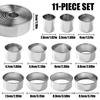 11pcs/Set Stainless Steel Round Cutter Cookie Moulds Biscuit Cutter Circle DIY Mousse Cake Dessert Patisserie Decorating Tool 1