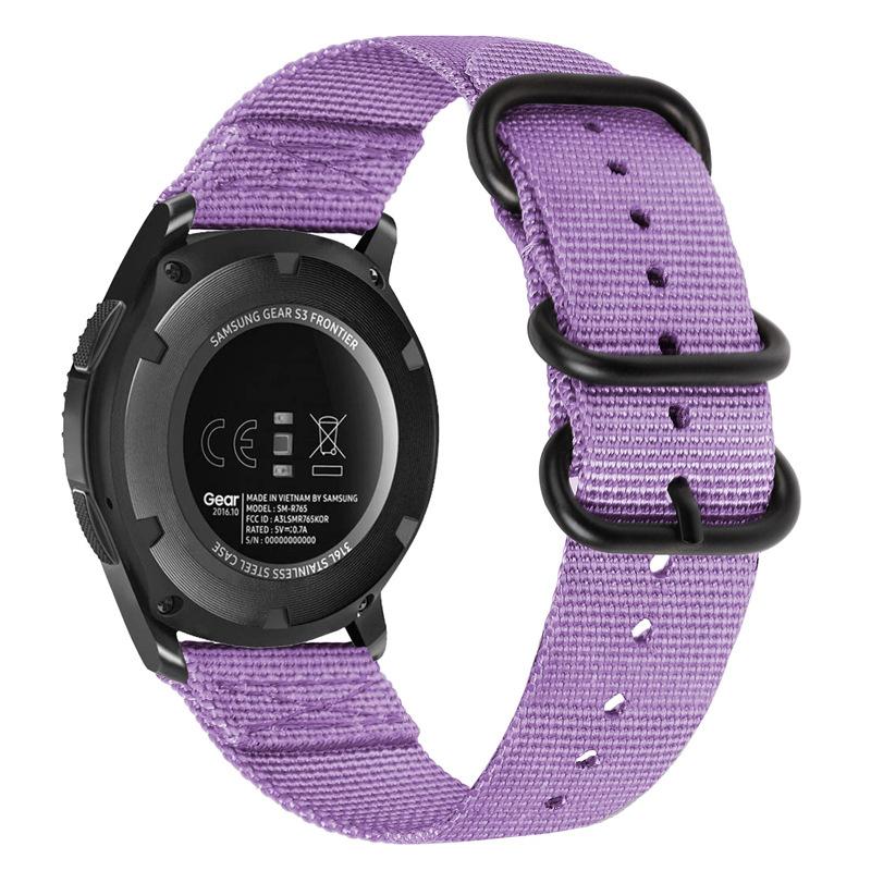 

22mm Nylon Strap For Huawei Watch 4/3 GT4-3-2 Pro Samsung Galaxy Watch 3/S3 Sports Loop Bracelet Belt Amazfit GTR 4/Stratos Band 22mm Width фіолетовий