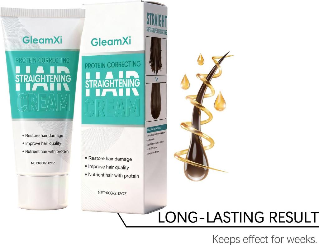 Crema Lisciante per Capelli Nutrire Capelli Secchi Danneggiati Correzione Proteica Balsamo Levigante Anti Crespo Collagene Cheratina Maschera per Capelli